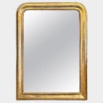 An Antique French Louis Philippe Dome Toped Gold Gilt Mirror