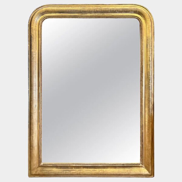 An Antique French Louis Philippe Dome Toped Gold Gilt Mirror