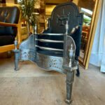 An English Antique Georgian Style Polished Steel Dog Grate Fire Grate - Image 7