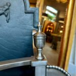 An English Antique Georgian Style Polished Steel Dog Grate Fire Grate - Image 2
