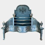 An English Antique Georgian Style Polished Steel Dog Grate Fire Grate