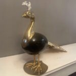 A large Brass And Ostrich Egg Peacock By Antonio Pavia - Image 7