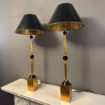 A Pair Of Tall Italian Gilt Brass Table Lamps - Image 6