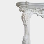 An Italian Rococo Revival Statuary White Marble Fireplace - Image 4
