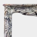 Large Antique French Rococo Breche Violette Marble Fireplace - Image 2