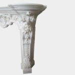 An Italian Rococo Revival Statuary White Marble Fireplace - Image 2