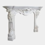 An Italian Rococo Revival Statuary White Marble Fireplace - Image 3
