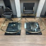 A Pair Of Black Lacquered And Brass End Tables - Image 2