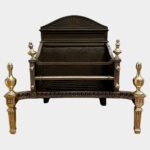 A Small Late 19th Century  Brass And Cast Iron Firegrate