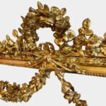 A Large Ornate French Overmantel Gold Gilt Louis XVI Style Mirror - Image 6