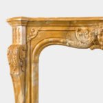 A Large Rococo Carved Siena Marble Fireplace - Image 2