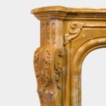 A Large Rococo Carved Siena Marble Fireplace - Image 4