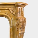A Large Rococo Carved Siena Marble Fireplace - Image 6