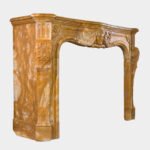 A Large Rococo Carved Siena Marble Fireplace - Image 3