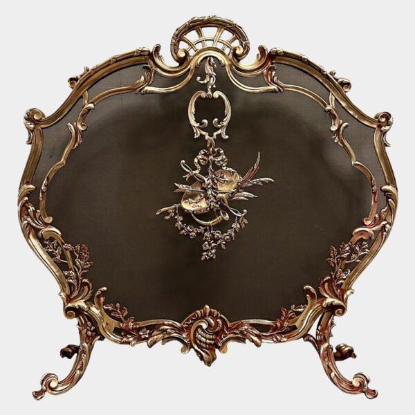 A Rococo French Bronze Fire Screen By Bouhon Freres