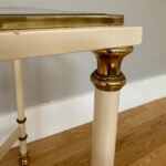 A Pair Of French Cream Lacquered and Brass Side tables - Image 7