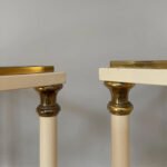 A Pair Of French Cream Lacquered and Brass Side tables - Image 11