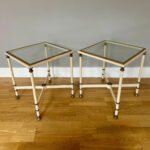 A Pair Of French Cream Lacquered and Brass Side tables - Image 10