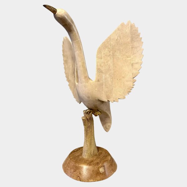 A Large Maitland Smith Marble Bird Sculpture