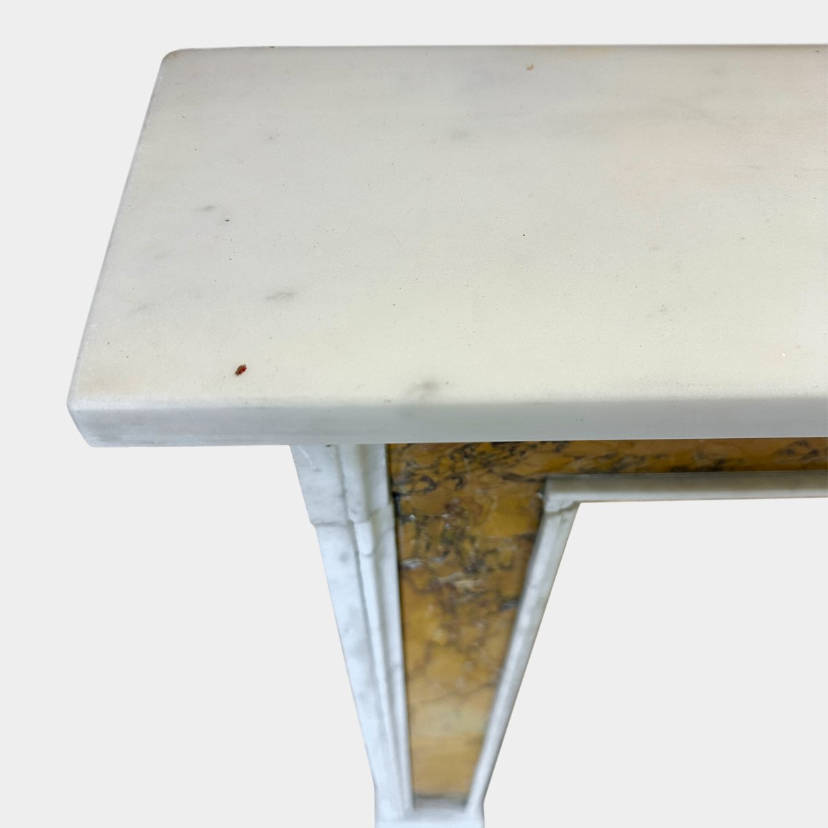 An English Queen Anne Style White And Siena marble Fireplace - Image 7