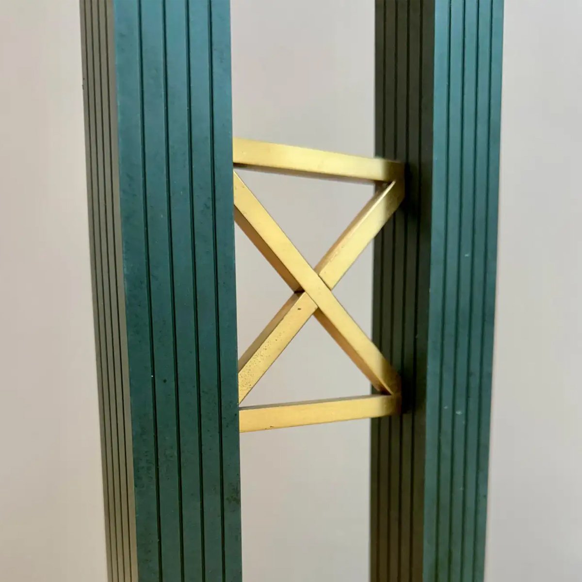 A Pair Of Brass and Bronze Patinated Italian Pedestals - Image 3