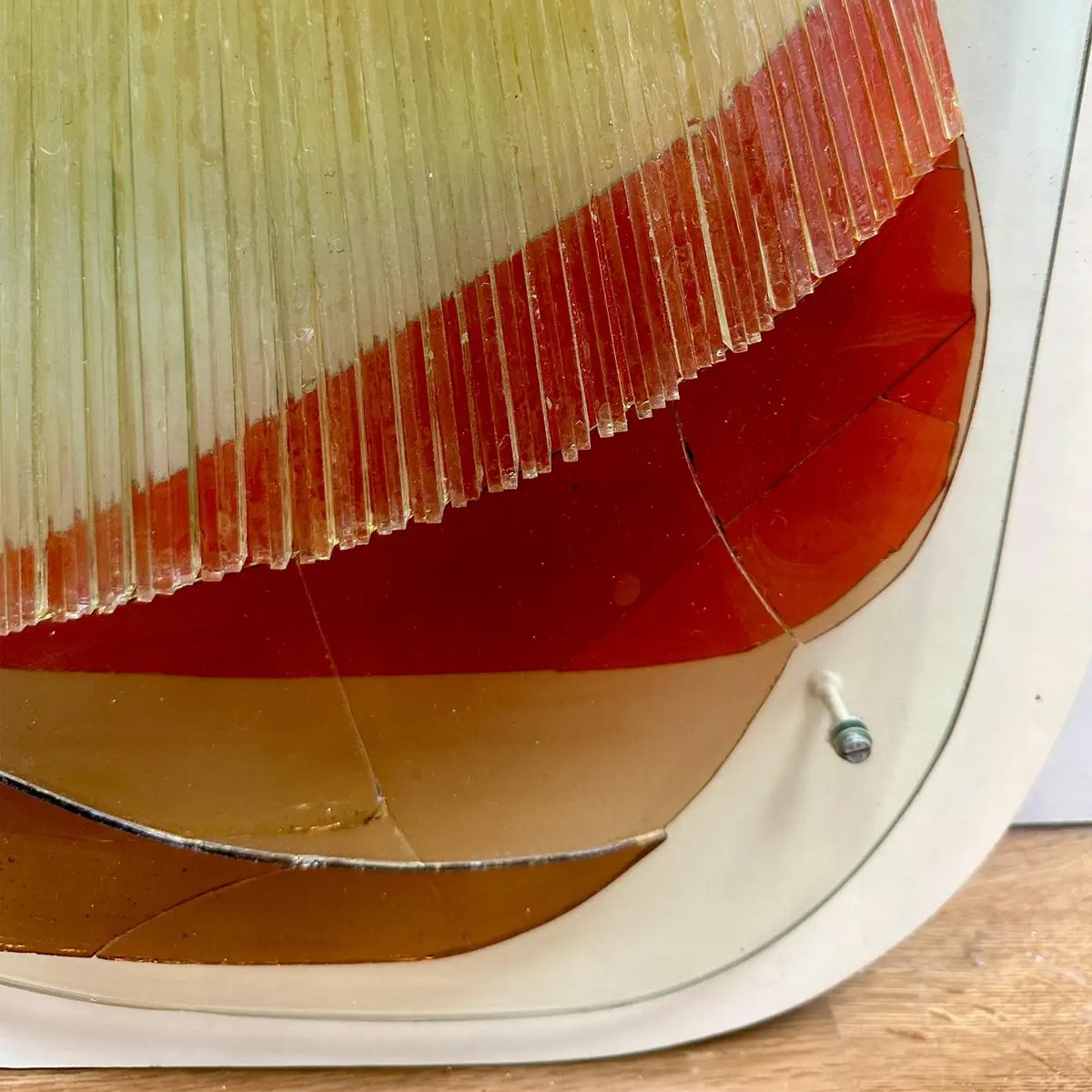 A Midcentury Vibrant Decorative Glass Piece Of Wall Art - Image 4