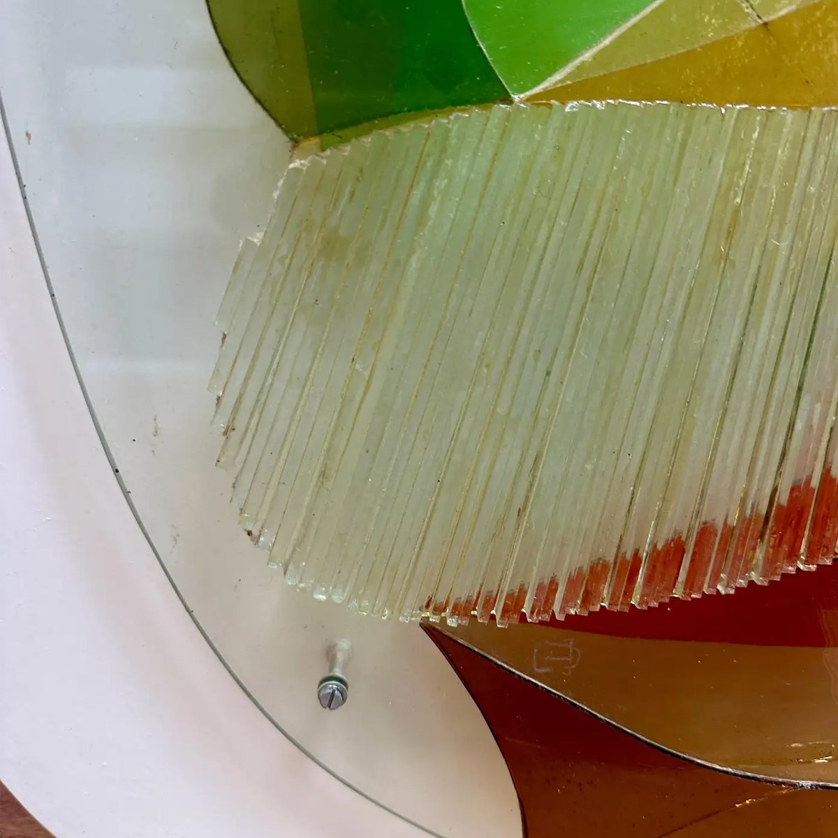 A Midcentury Vibrant Decorative Glass Piece Of Wall Art - Image 6