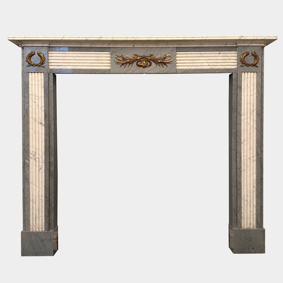 An English Regency Style Statuary and Bardiglio Marble Fireplace - Image 3