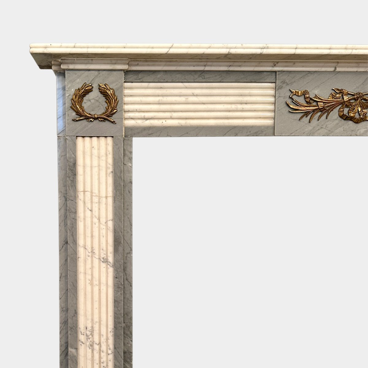 An English Regency Style Statuary and Bardiglio Marble Fireplace - Image 7