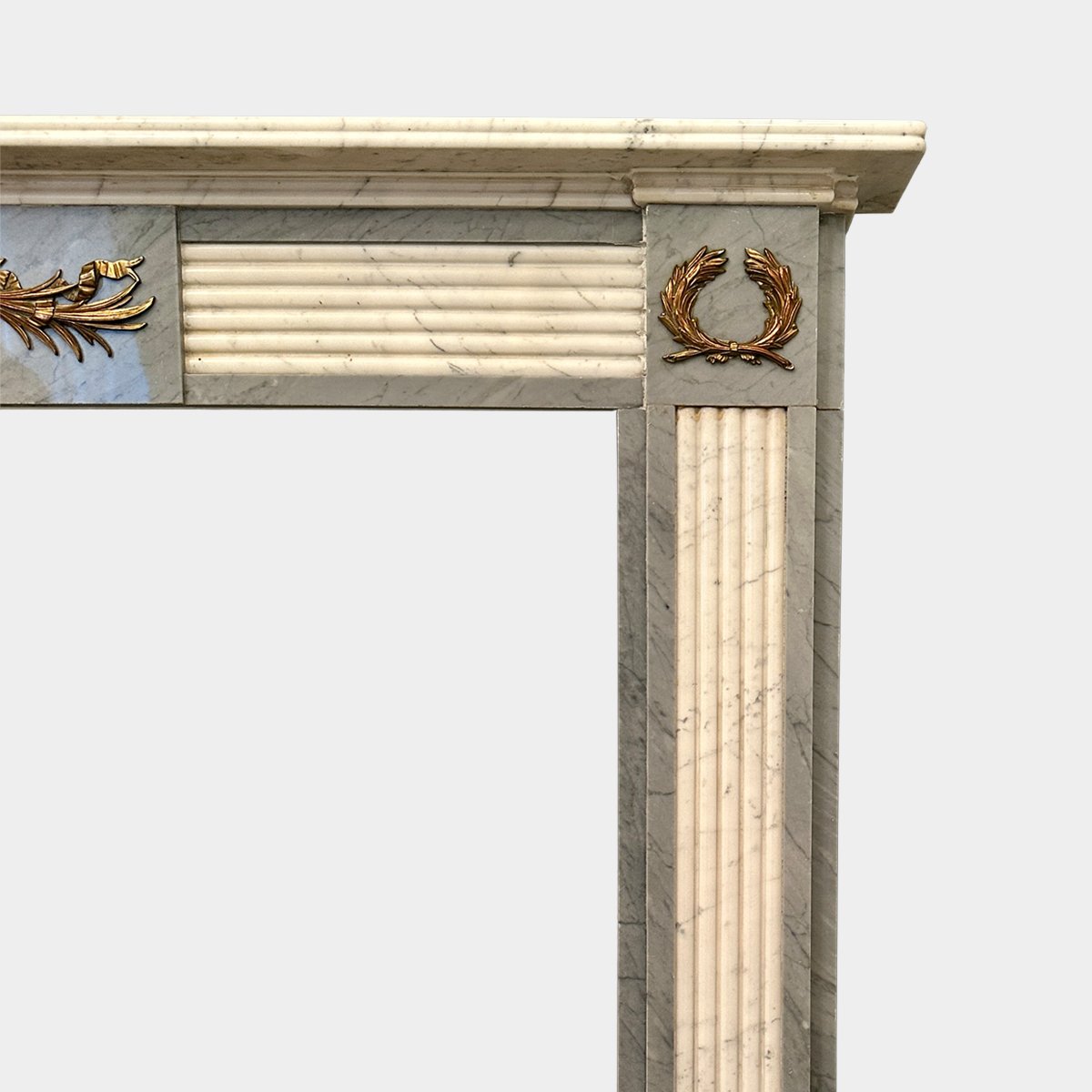 An English Regency Style Statuary and Bardiglio Marble Fireplace - Image 6