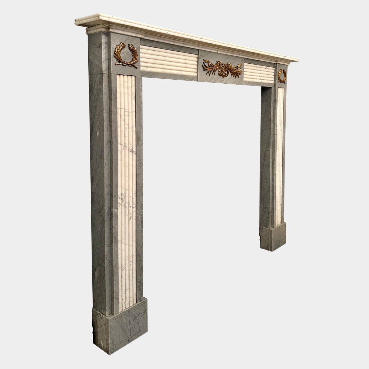 An English Regency Style Statuary and Bardiglio Marble Fireplace - Image 5