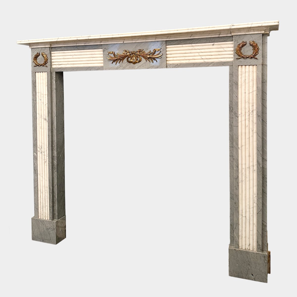 An English Regency Style Statuary and Bardiglio Marble Fireplace - Image 4