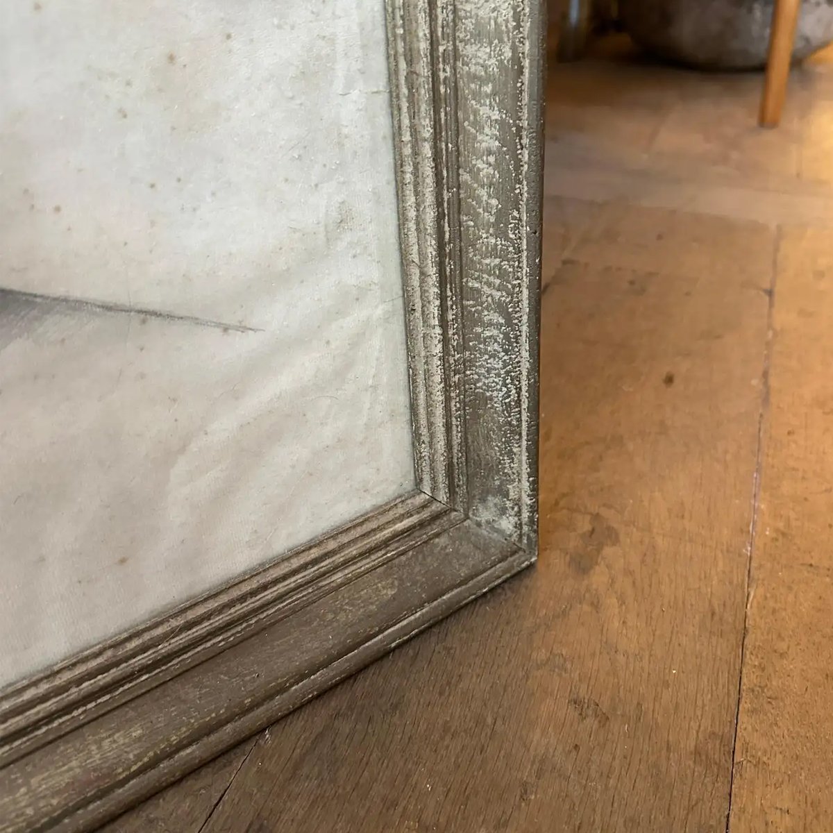 A Pair Of Framed Neoclassical Style Pencil Drawings In Distressed Frames - Image 12