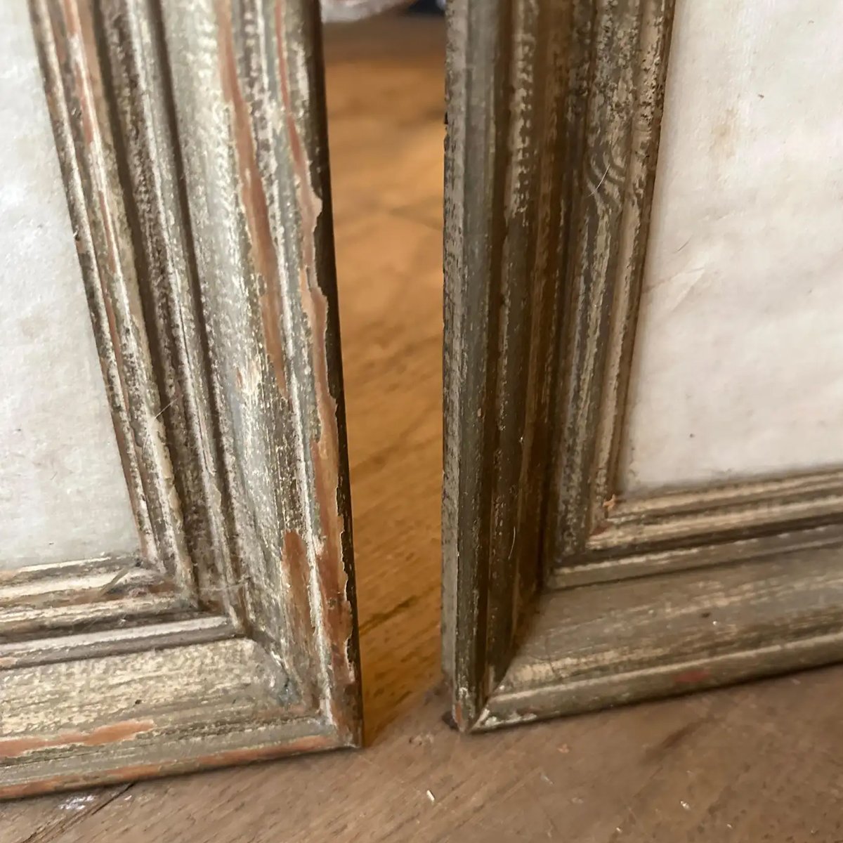 A Pair Of Framed Neoclassical Style Pencil Drawings In Distressed Frames - Image 4