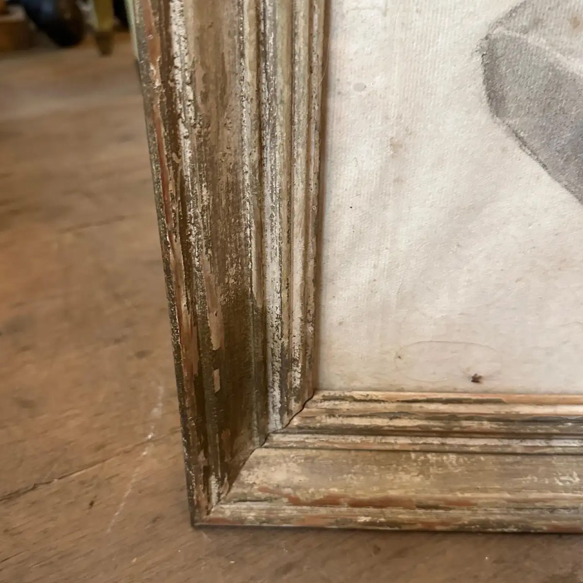 A Pair Of Framed Neoclassical Style Pencil Drawings In Distressed Frames - Image 11