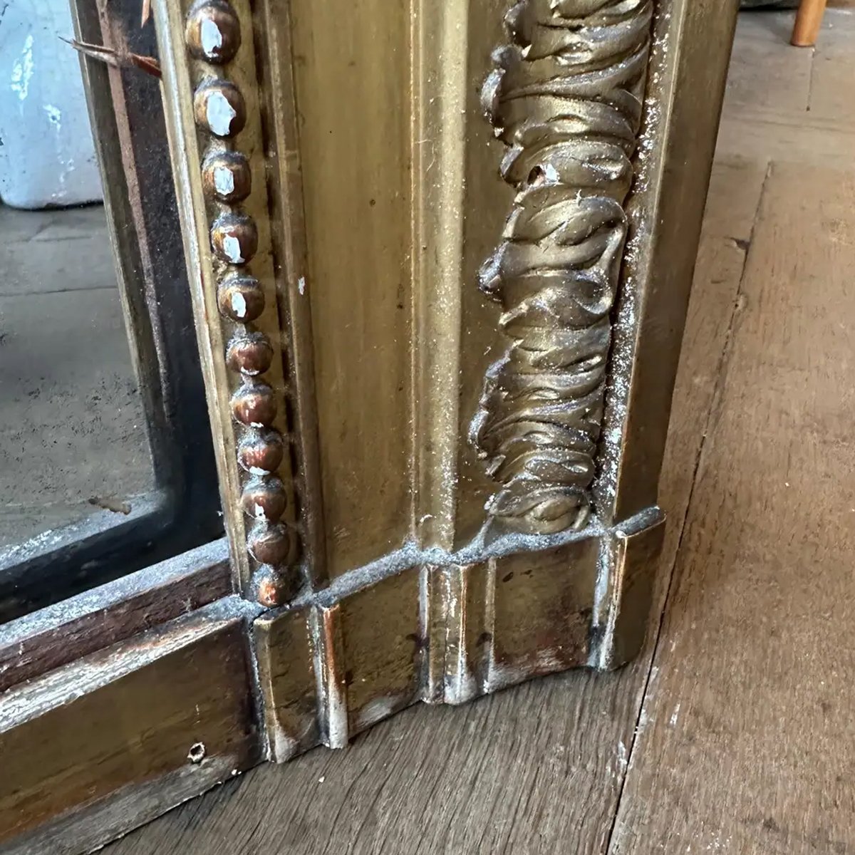 A Large Gold Gilt Antique French Louis XVI Overmantel Mirror - Image 7