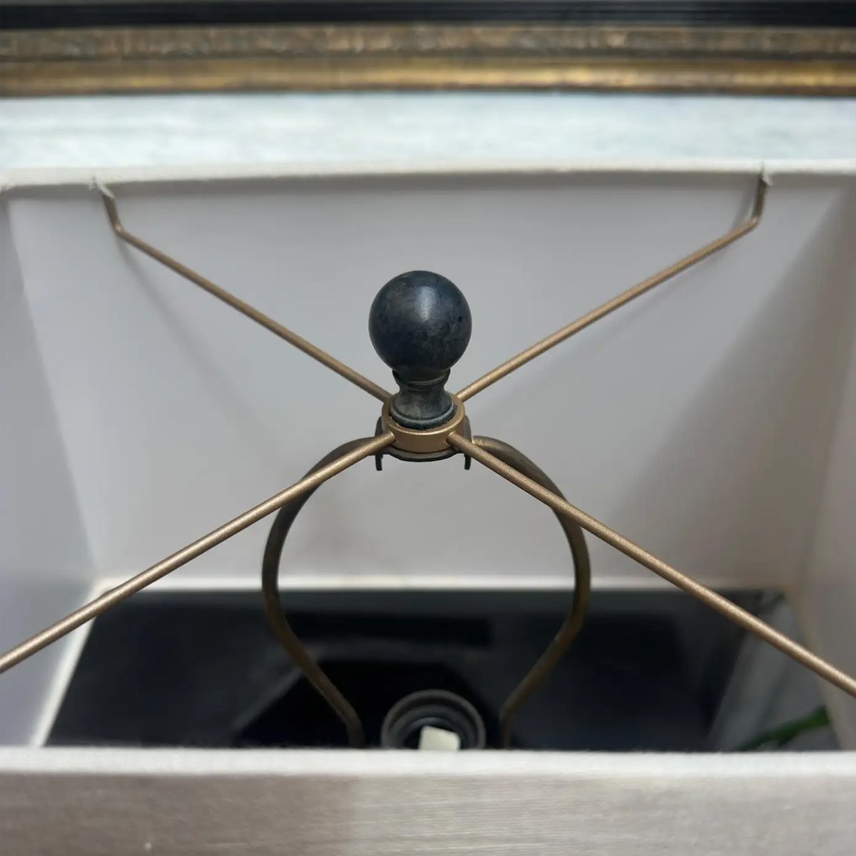 A Tall Travertine and Bronze Table Lamp - Image 4