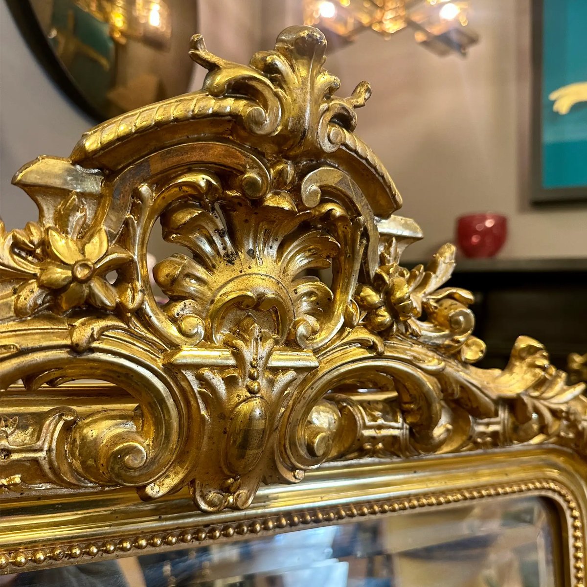 An Ornate Antique French Gold Gilt Mirror - Image 8